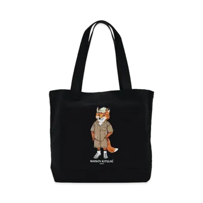 Maison Kitsune Dressed Fox Tote Bag "Black"
