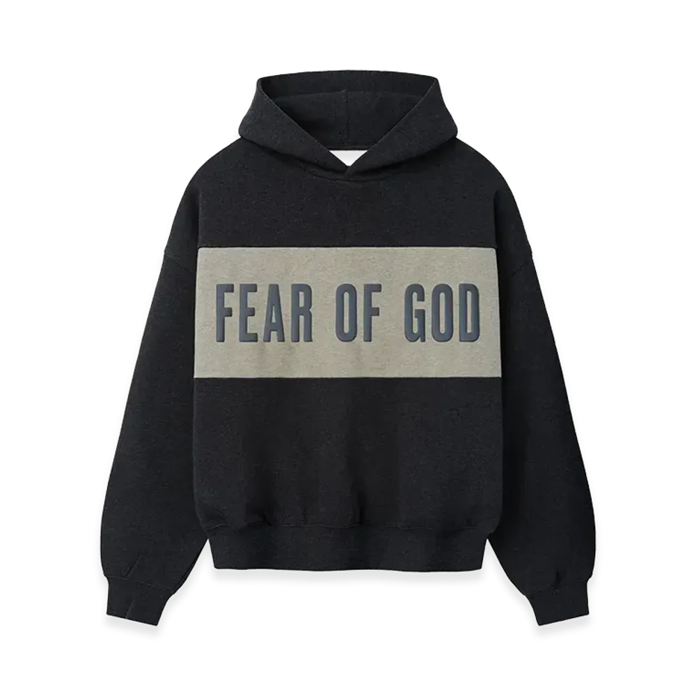 FEAR OF GOD ESSENTIALS Cropped Relaxed Panelled Hoodie "Iron Grey/Heather Seal Heather"