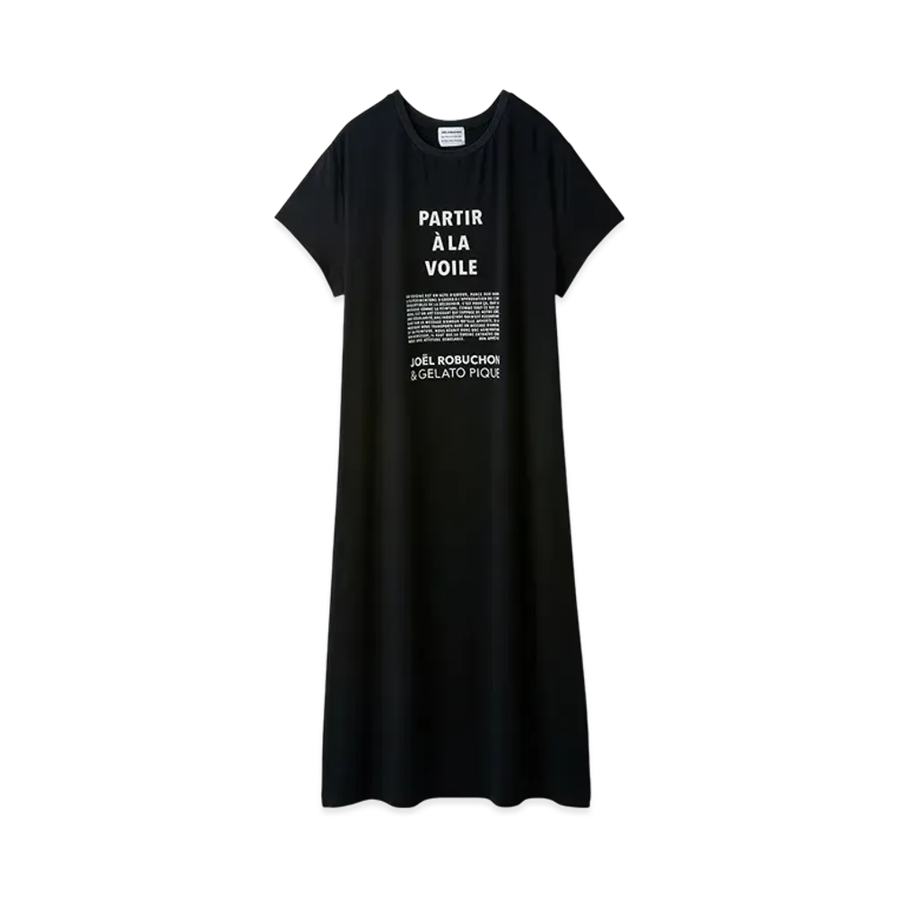 GELATO PIQUE x JOEL ROBUCHON Cool Touch Sensation One Point Dress "Black"