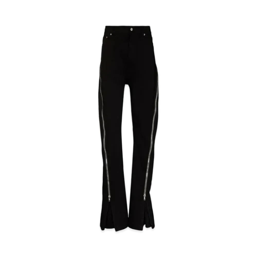 RICK OWENS Zip Detail Slim Jeans "Black"