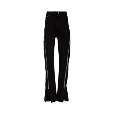 RICK OWENS Zip Detail Slim Jeans "Black"