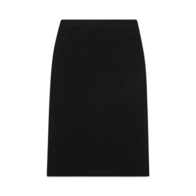 CELINE Women's Pencil Skirt in Gauffered Double Wool "Black"