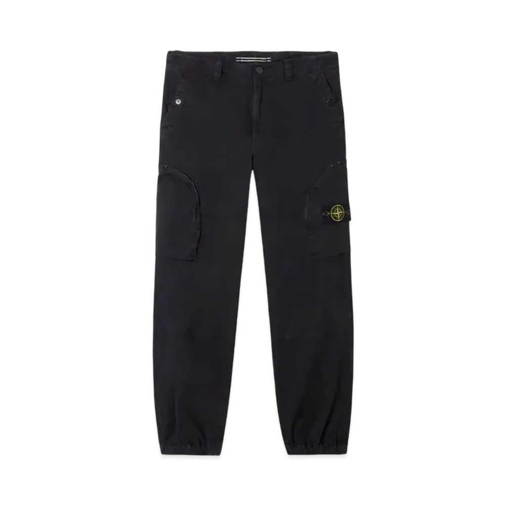 Stone Island 3100004 Stretch Organic Broken Twill Cotton Old Effect "Black"
