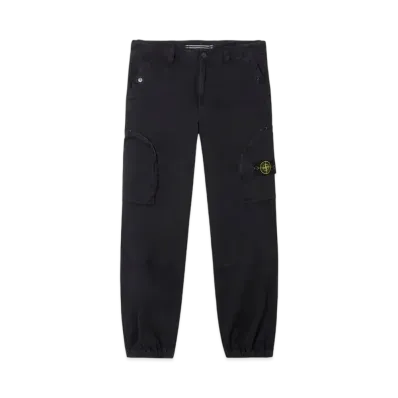 Stone Island 3100004 Stretch Organic Broken Twill Cotton Old Effect "Black"