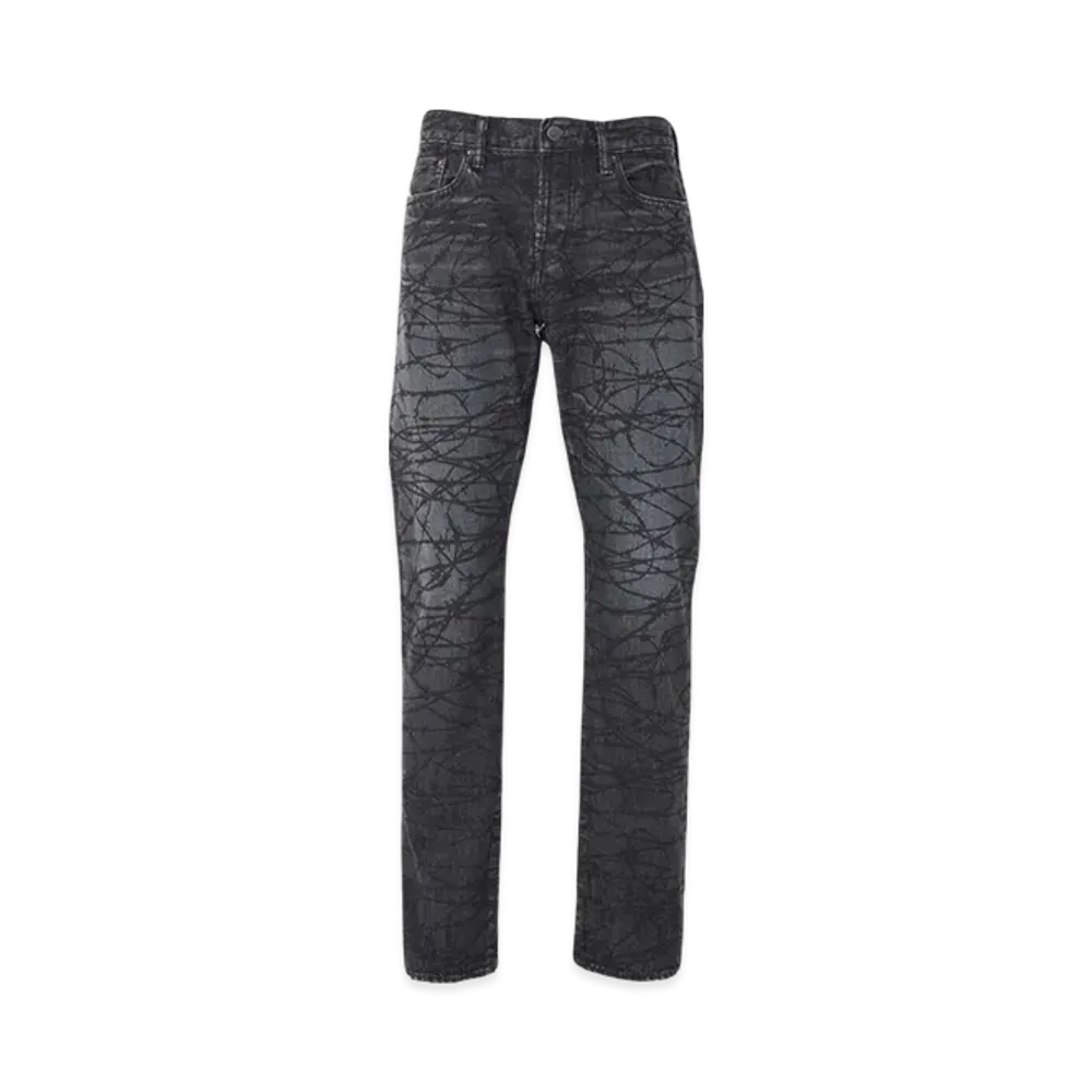 HYSTERIC GLAMOUR Barbedwire Pattern Slim Straight Denim Pants "Black"