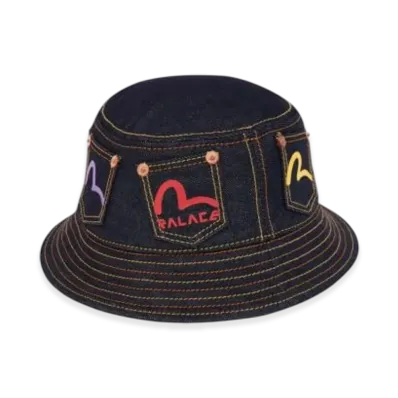 PALACE x Evisu Bucket Hat "Indigo"