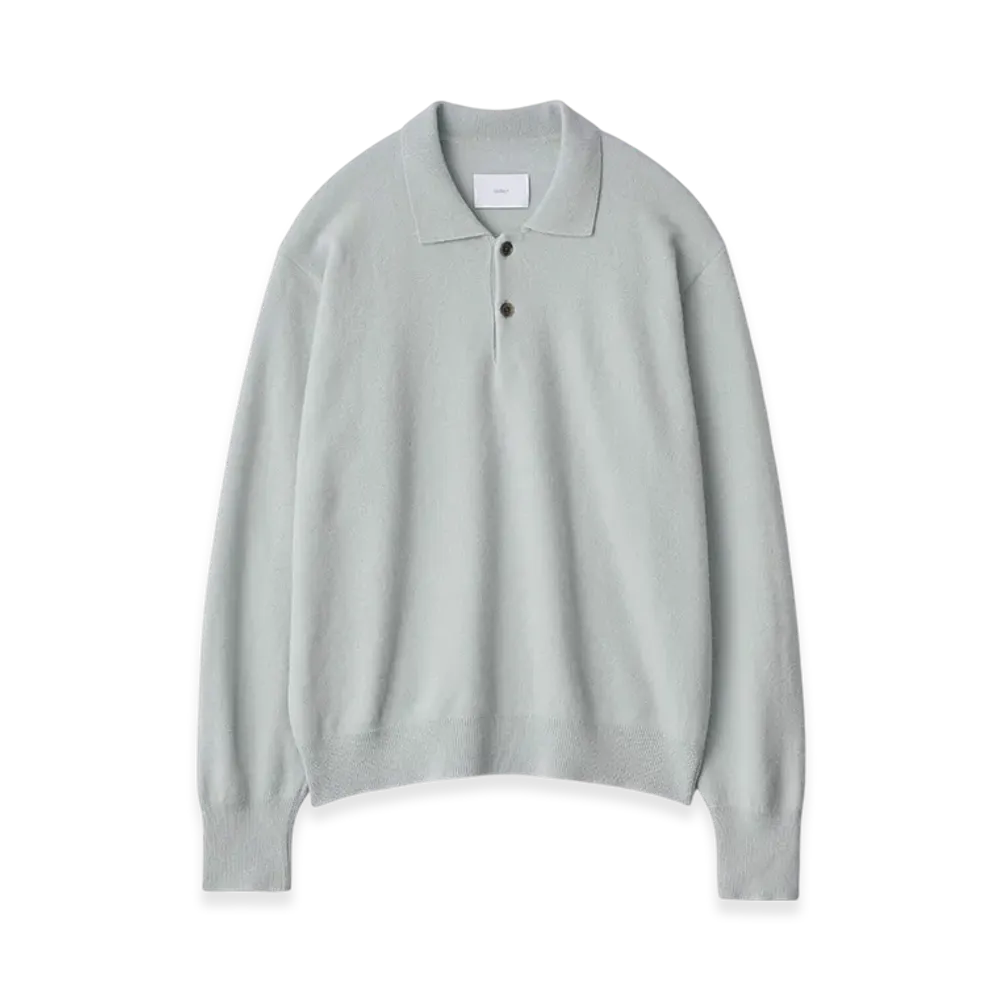 ssstein Extra Fine Wool Knit Polo LS "Blue"