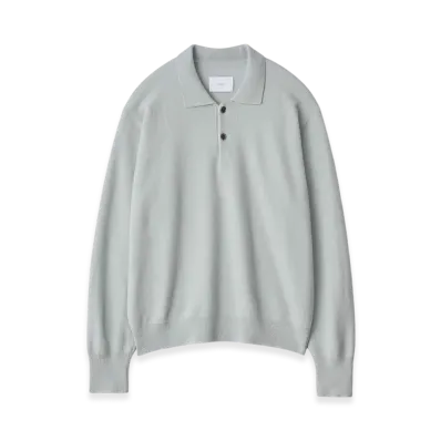 ssstein Extra Fine Wool Knit Polo LS "Blue"