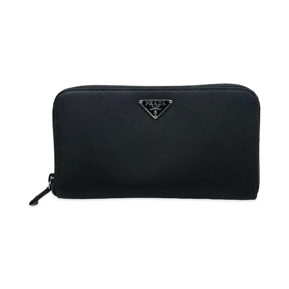 PRADA Nylon Round Long Wallet "Black"