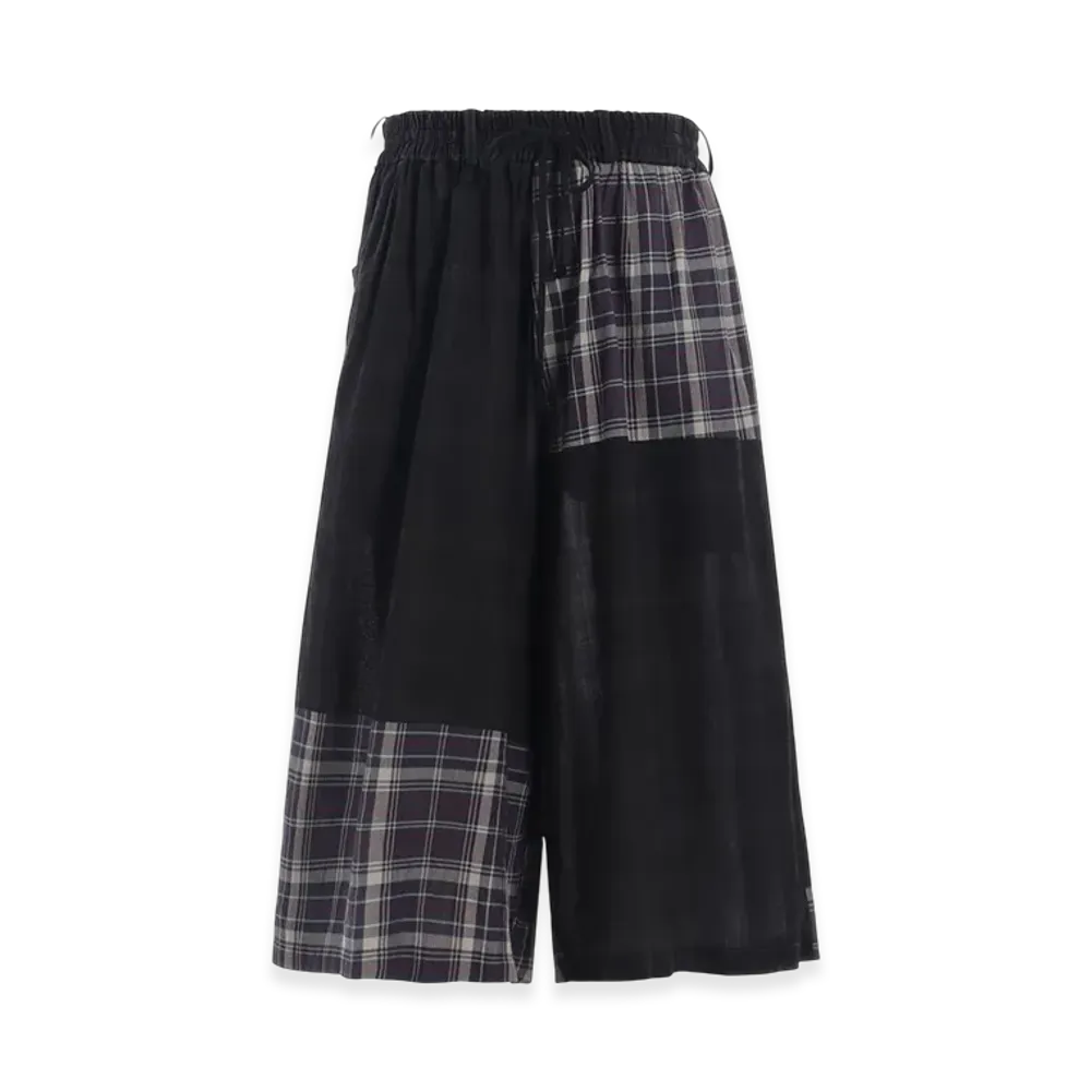 S'YTE Madras Check Pigment Print Culotte Pants "Navy"