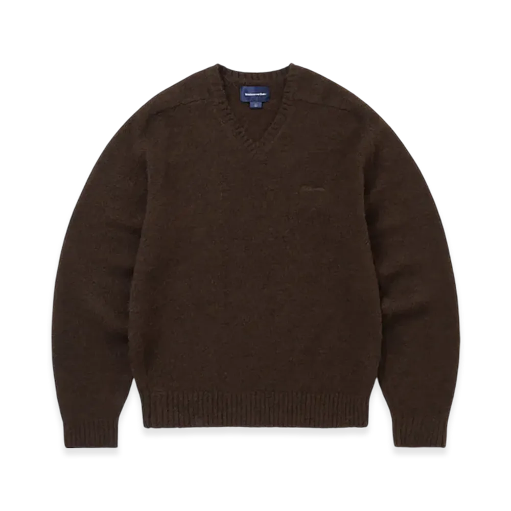 thisisneverthat Brushed V Neck Knit Sweater "Brown"