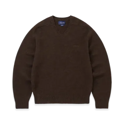 thisisneverthat Brushed V Neck Knit Sweater "Brown"