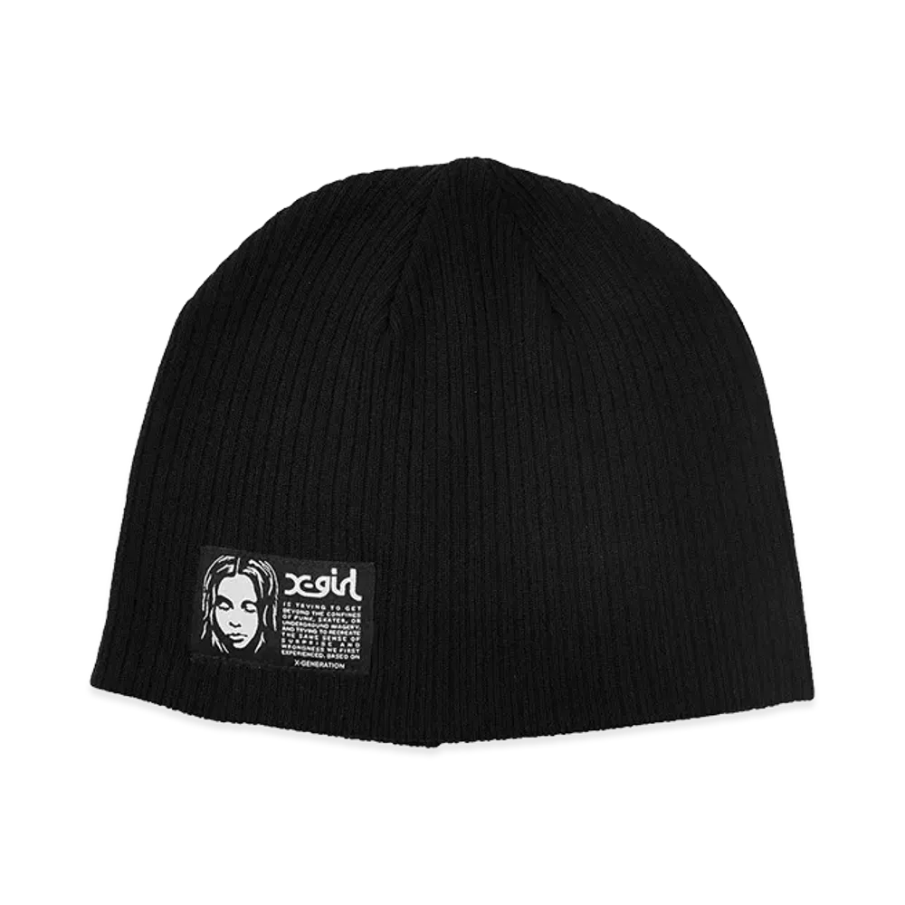 X-Girl Women's Face Label Beanie "Black"