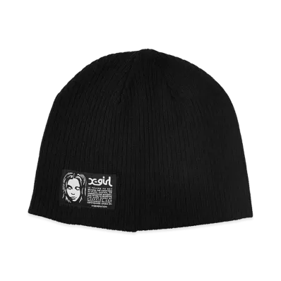X-Girl Women's Face Label Beanie "Black"