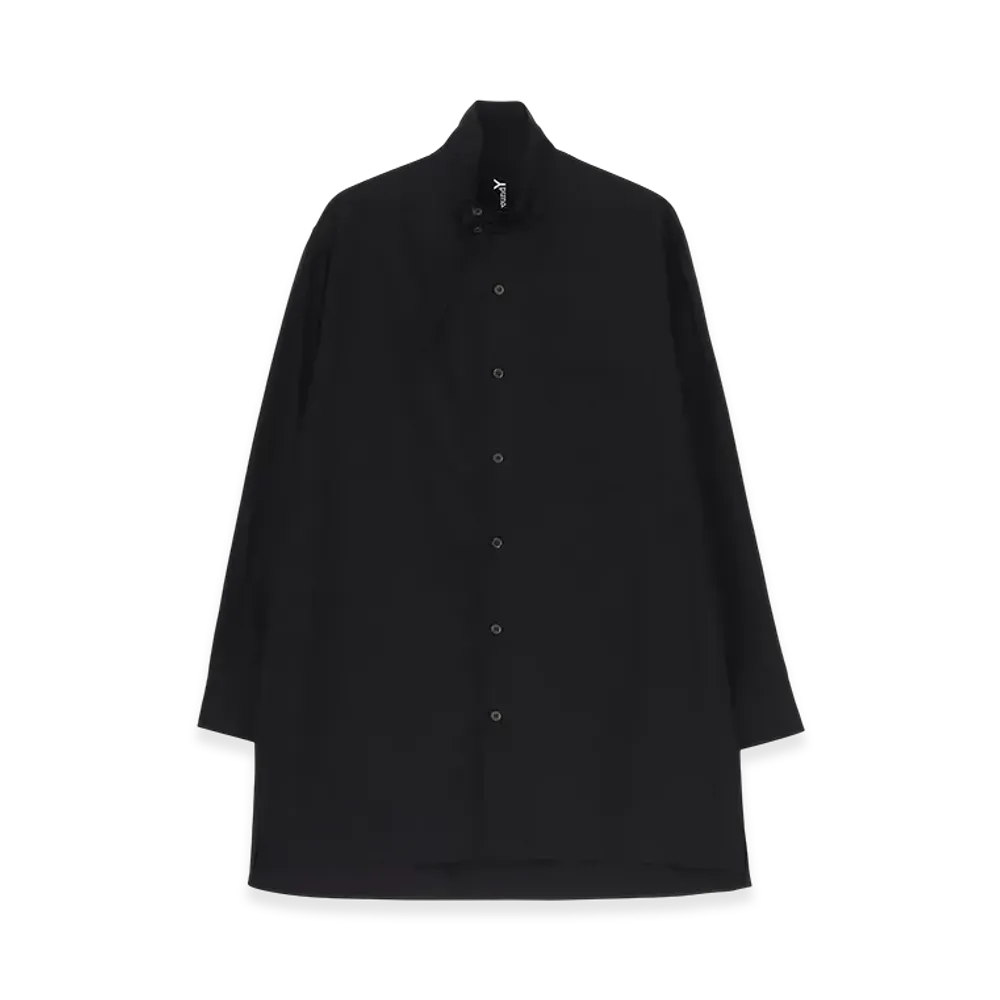 Ground Y Cotton Broad Stand Collar Shirt "Black"
