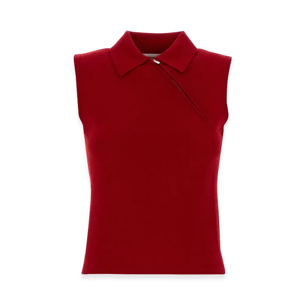 MIU MIU Women's Reed Cashmere Polo Shirt "Red"