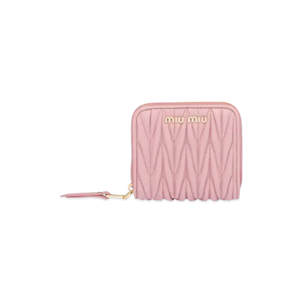 MIU MIU Materasse Leather Wallet "Pink"