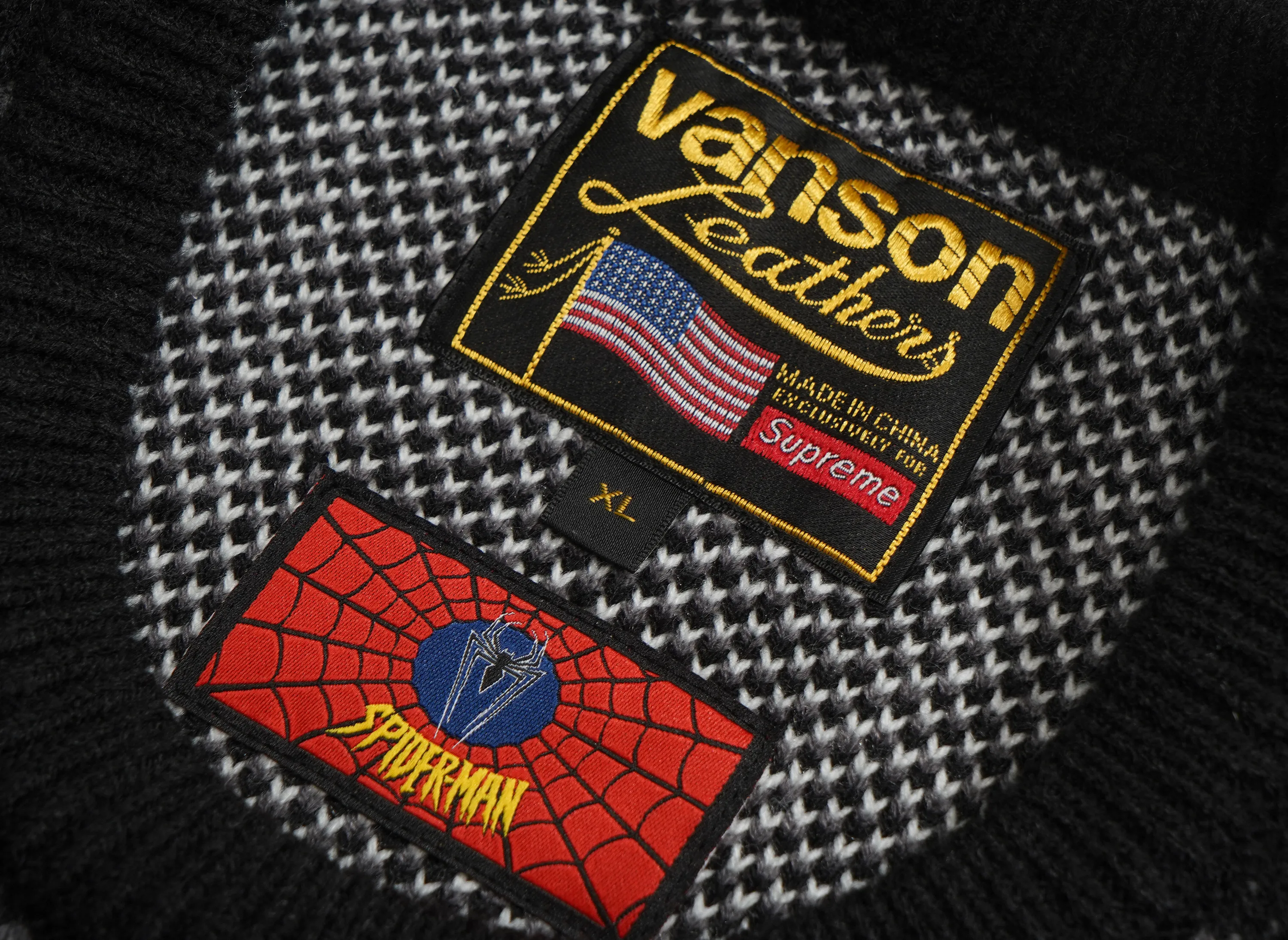 Supreme x Vanson Leathers Spider-Man Sweater 
