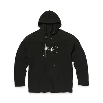 THUG CLUB Bulk Shoulder Waffle Hoodie "Black"