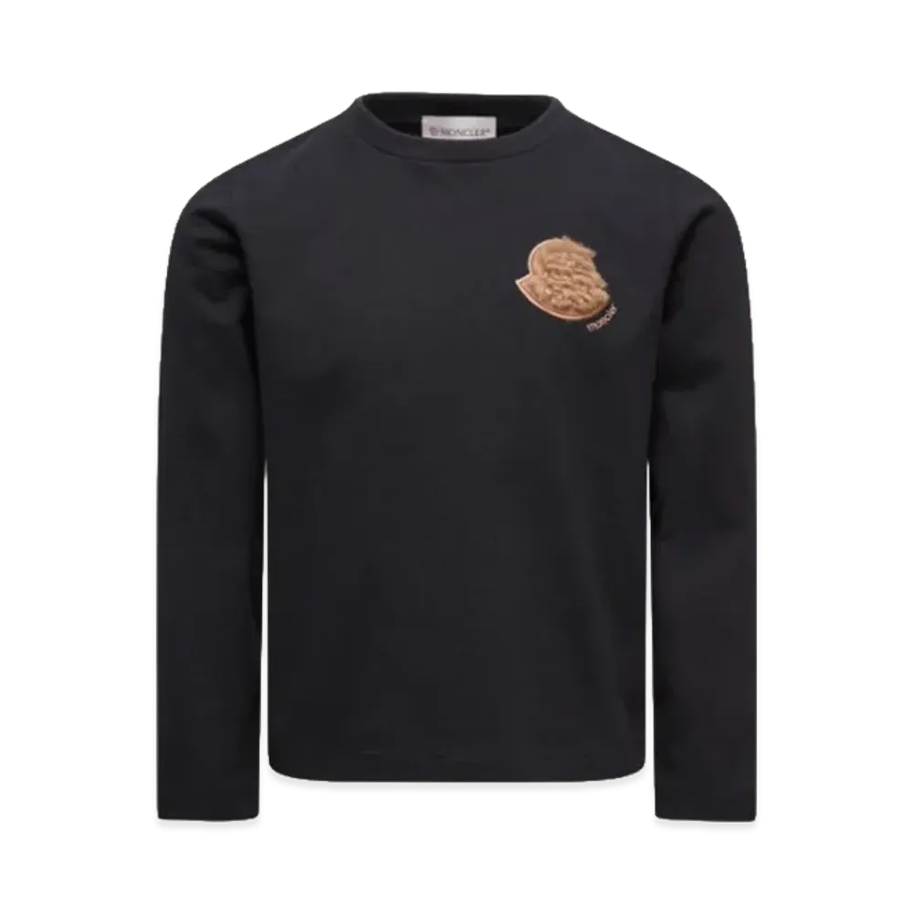 MONCLER Kids Long Sleeve T-Shirts "Black"