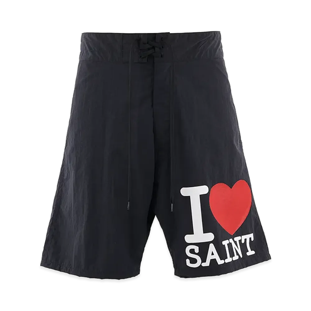 Saint Mxxxxxx Nylon Shorts I Love Saint "Black"
