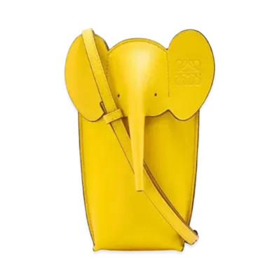 LOEWE Elephant Pocket In Classic Calfskin "Yellow"