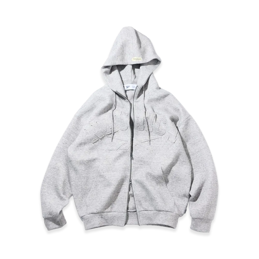 Reebok x NAUTICA Dual Name Arch Logo Spacer Zip-Up Sweat Hoodie Zip Hoodie "Grey"
