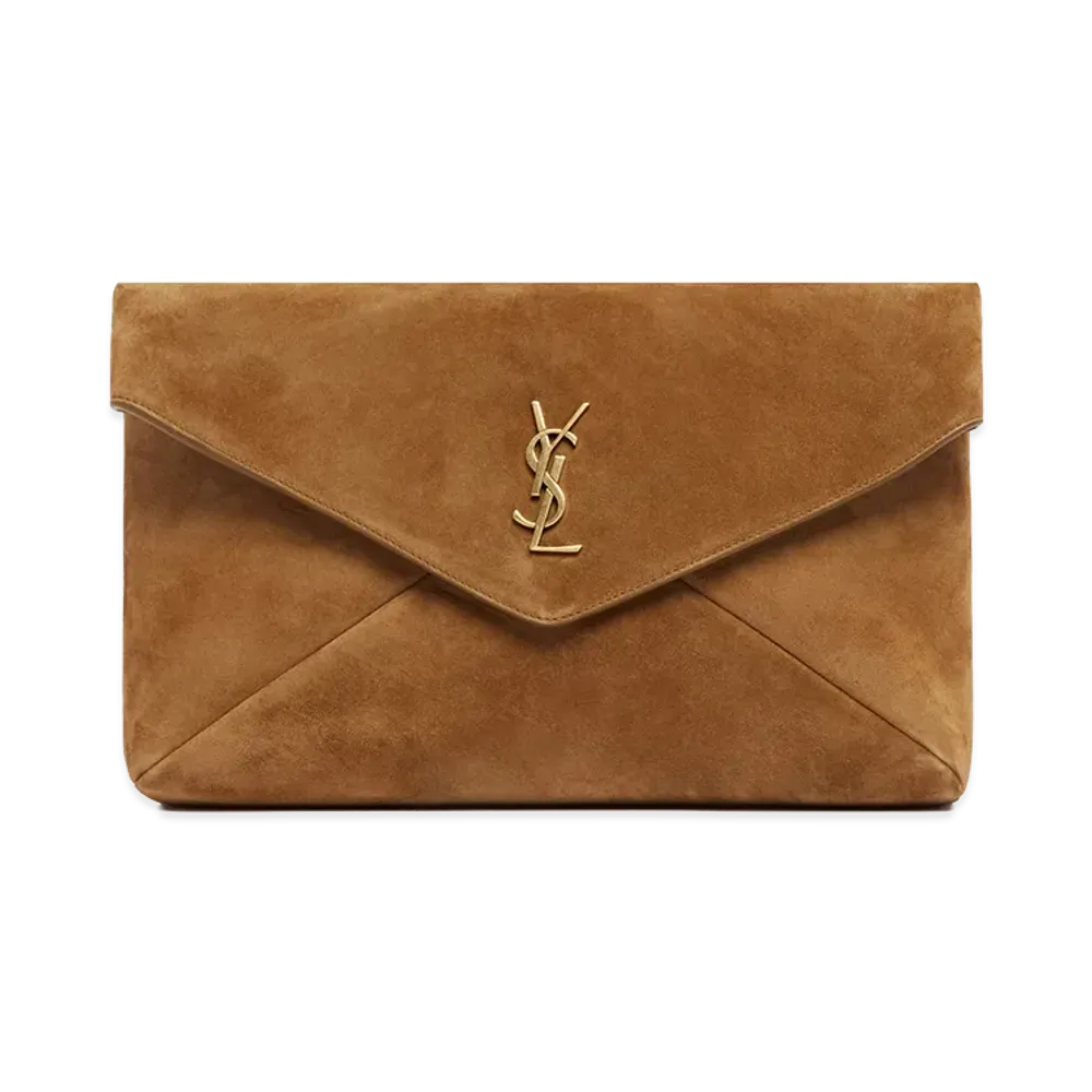 Saint Laurent Women's Large "Envelope Cassandre" Clutch "Brown"