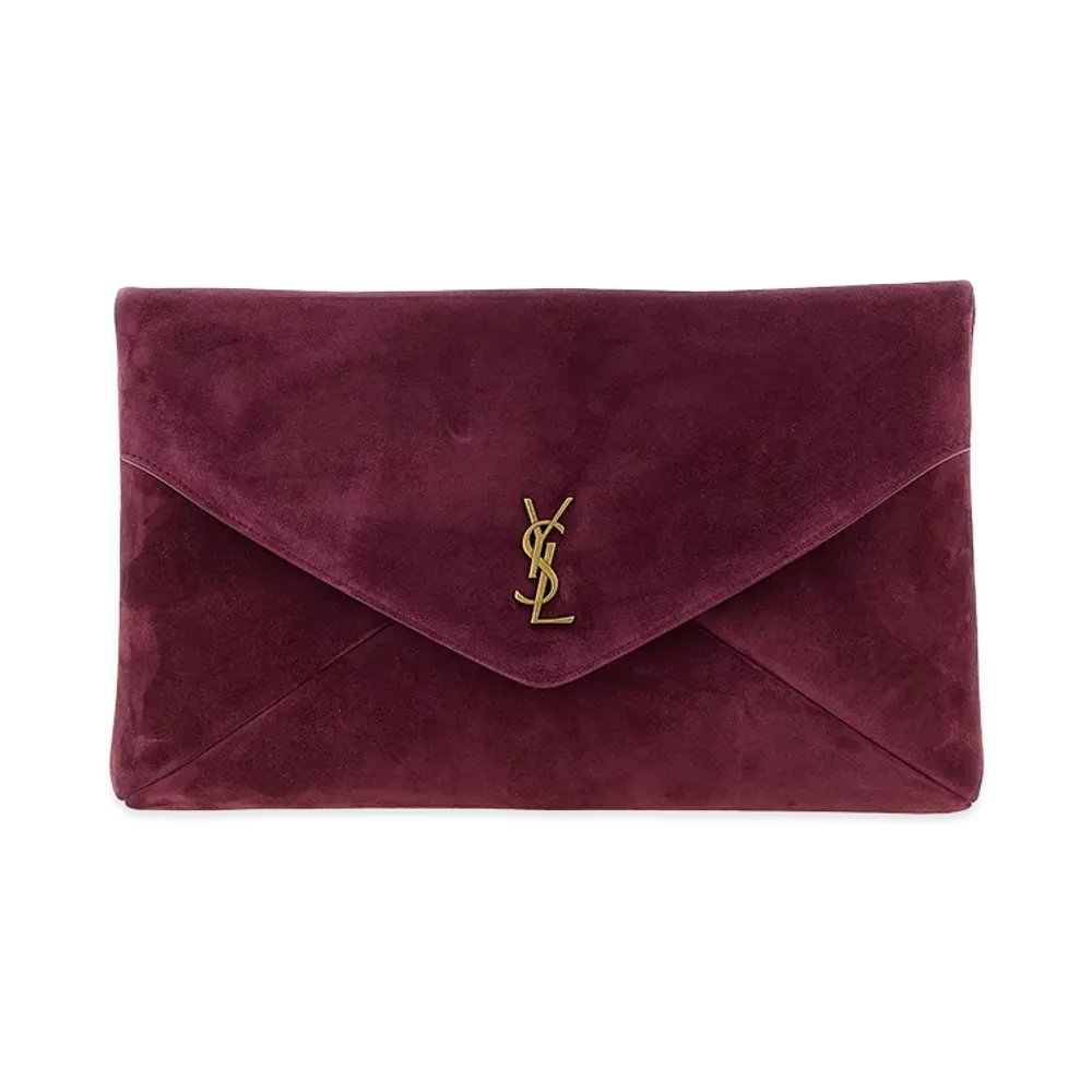 Saint Laurent Women's 'Envelope' Maxi Clutch "Bordeaux"