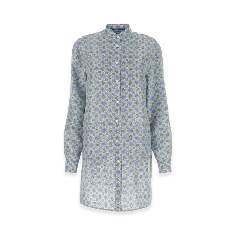 PRADA Women's Printed Silk Shirt Dress "Printed"