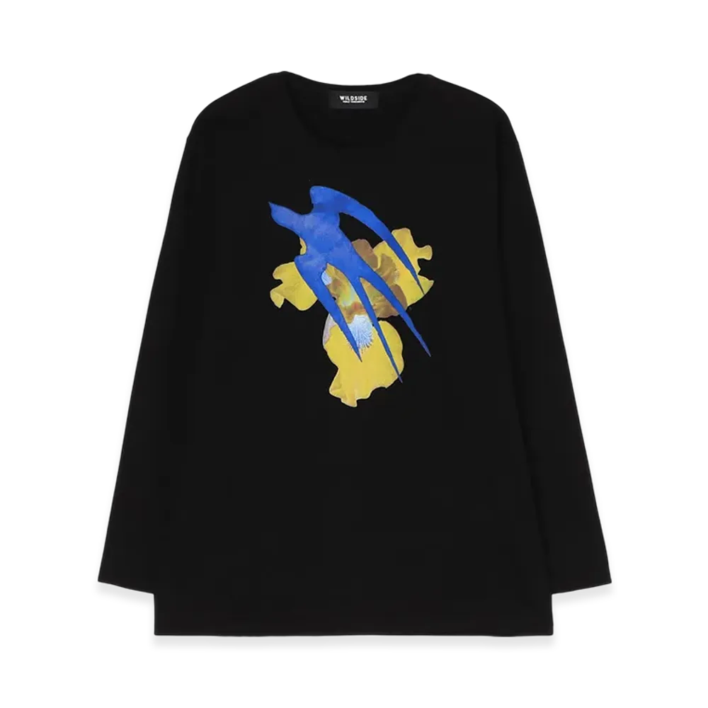 WILDSIDE YOHJI YAMAMOTO Swallow Long Sleeve T-Shirt "Black"