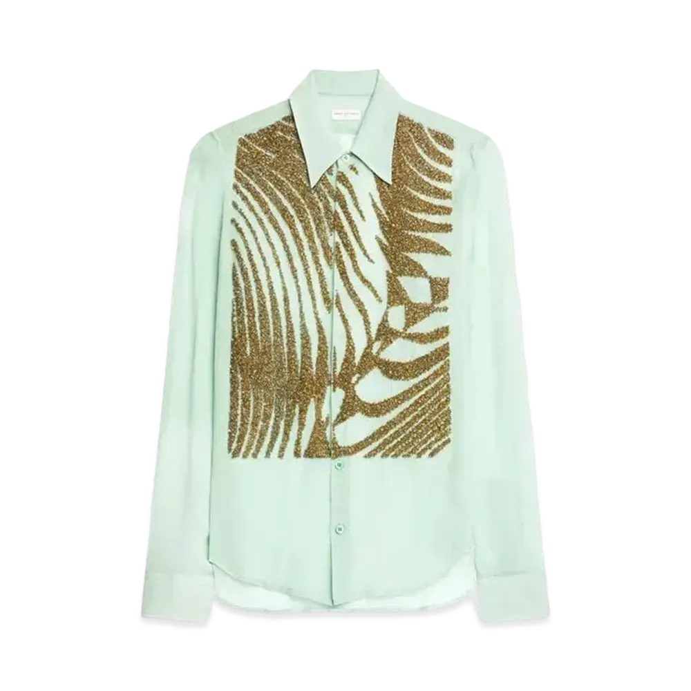 DRIES VAN NOTEN Embellished Shirt "Pistache"
