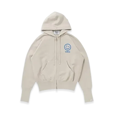 Perfect ribs x A Love Movement "Peace & Love" Basic Zip Hoodie "Ivory"