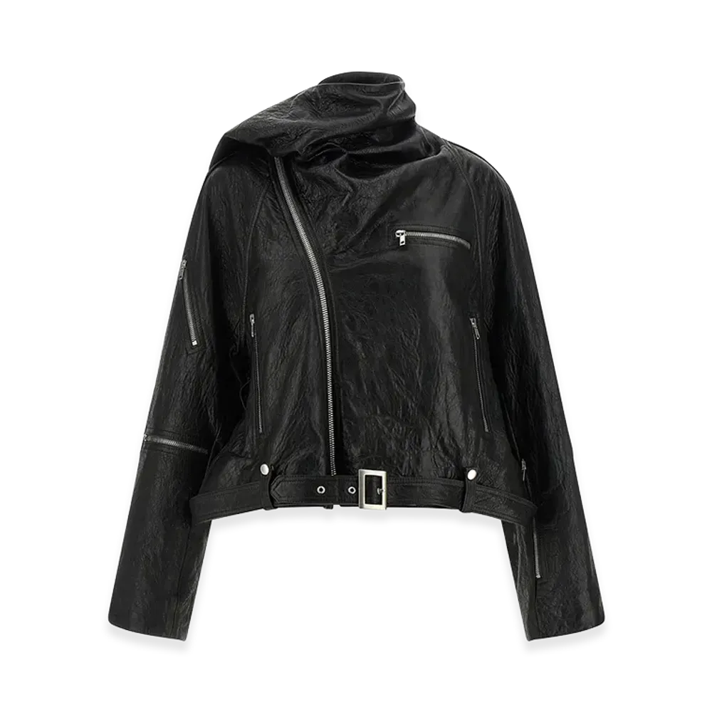 Rick Owens Women's Cropped Scarf Flight' Jacket "Black"