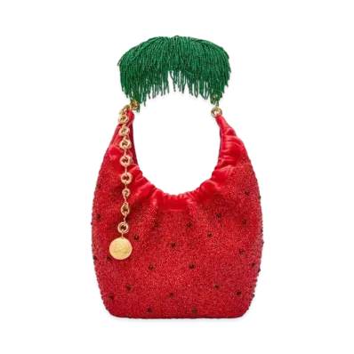 LOEWE Mini Squeeze Bag In Beaded Leather "Red"