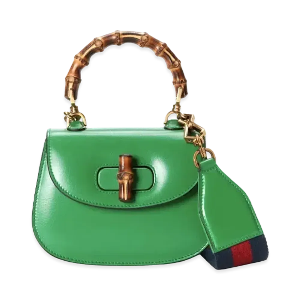 GUCCI Mini Top Handle Bag with Bamboo "Green"