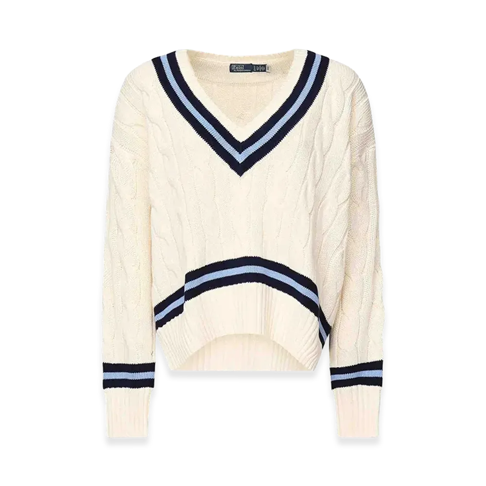 Polo Ralph Lauren Women's Cable-Knit Cricket Jersey "Cream"
