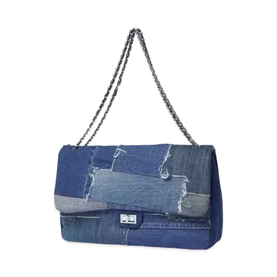 EMOTIONAL WORLD Vintage Chain Bag-Large "MULTI DENIM"