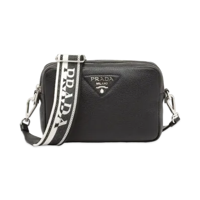 PRADA Leather Bag with Shoulder Strap "Black"