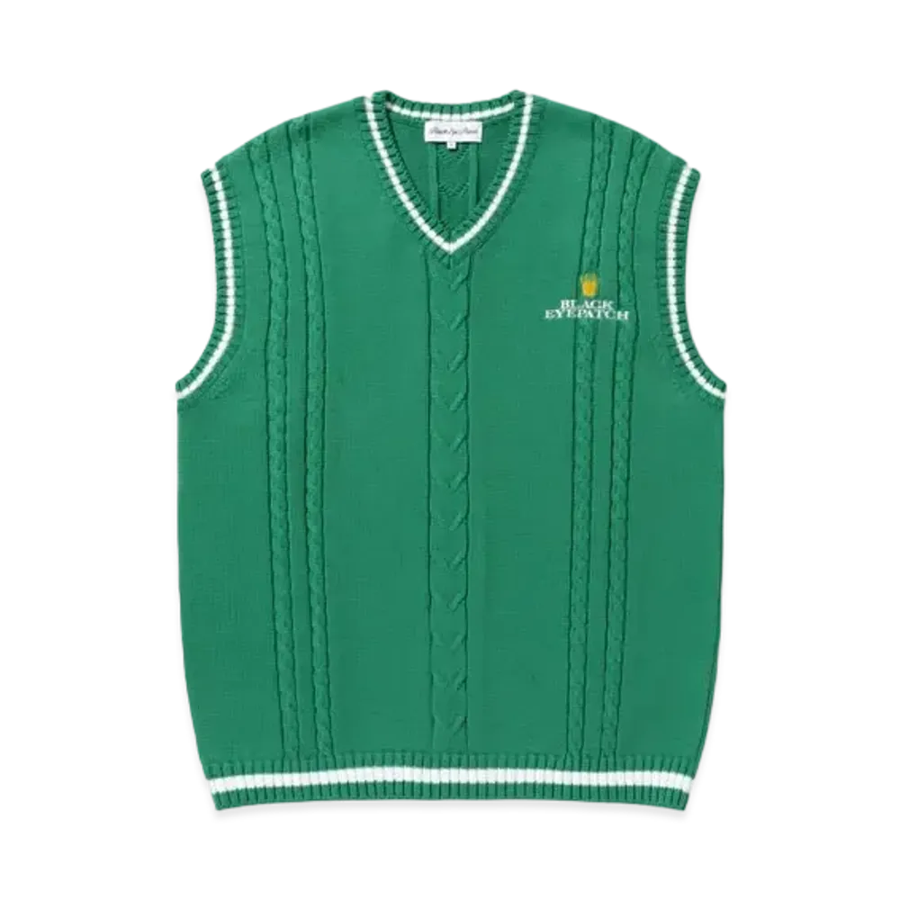 Black Eye Patch Royal Crown Logo Knit Vest "Green"