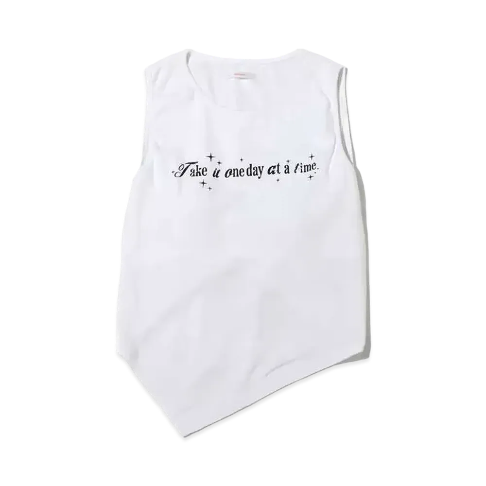 atmos pink Open Back Tank Top "White"