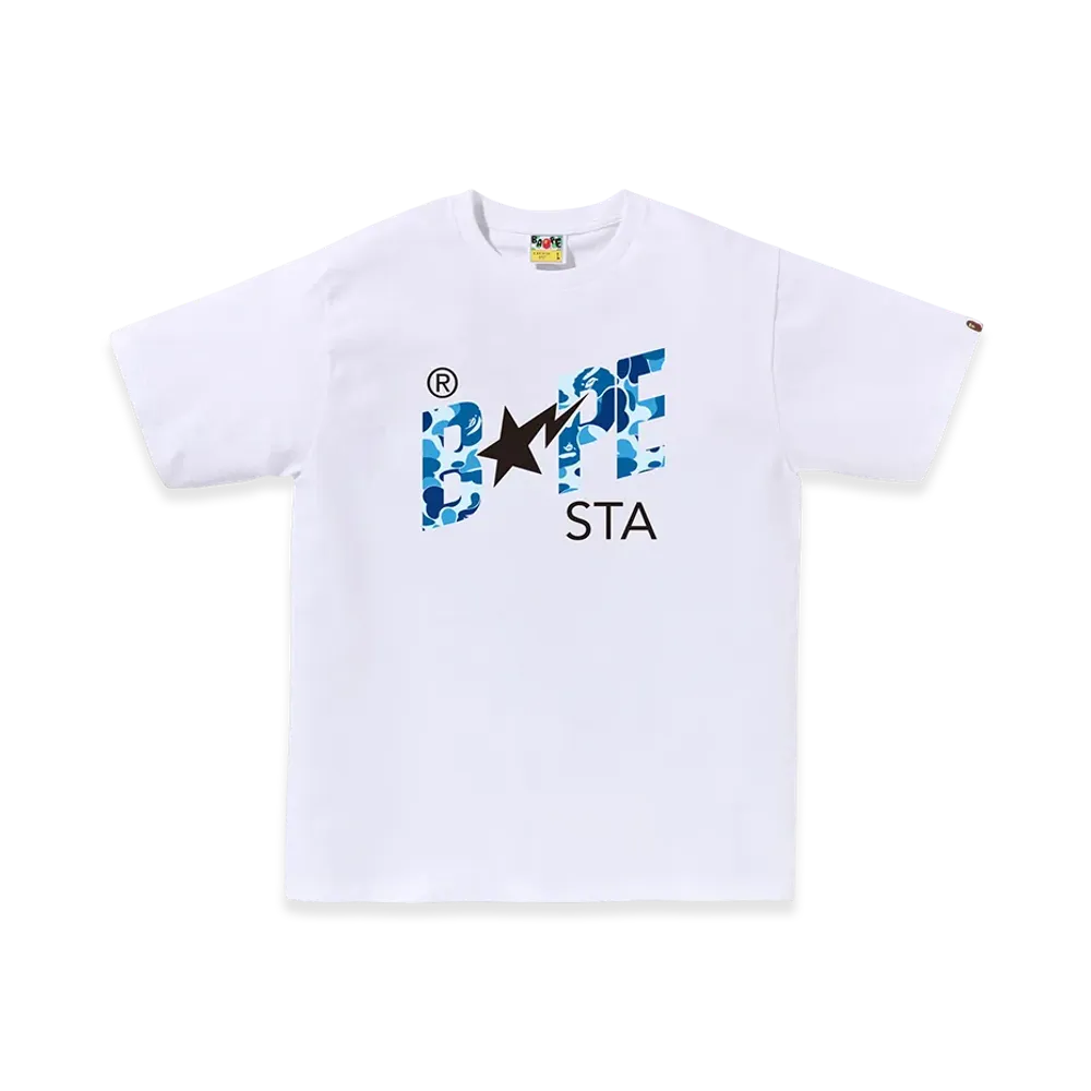 A BATHING APE Bape Sta Logo Tee "White/Blue"