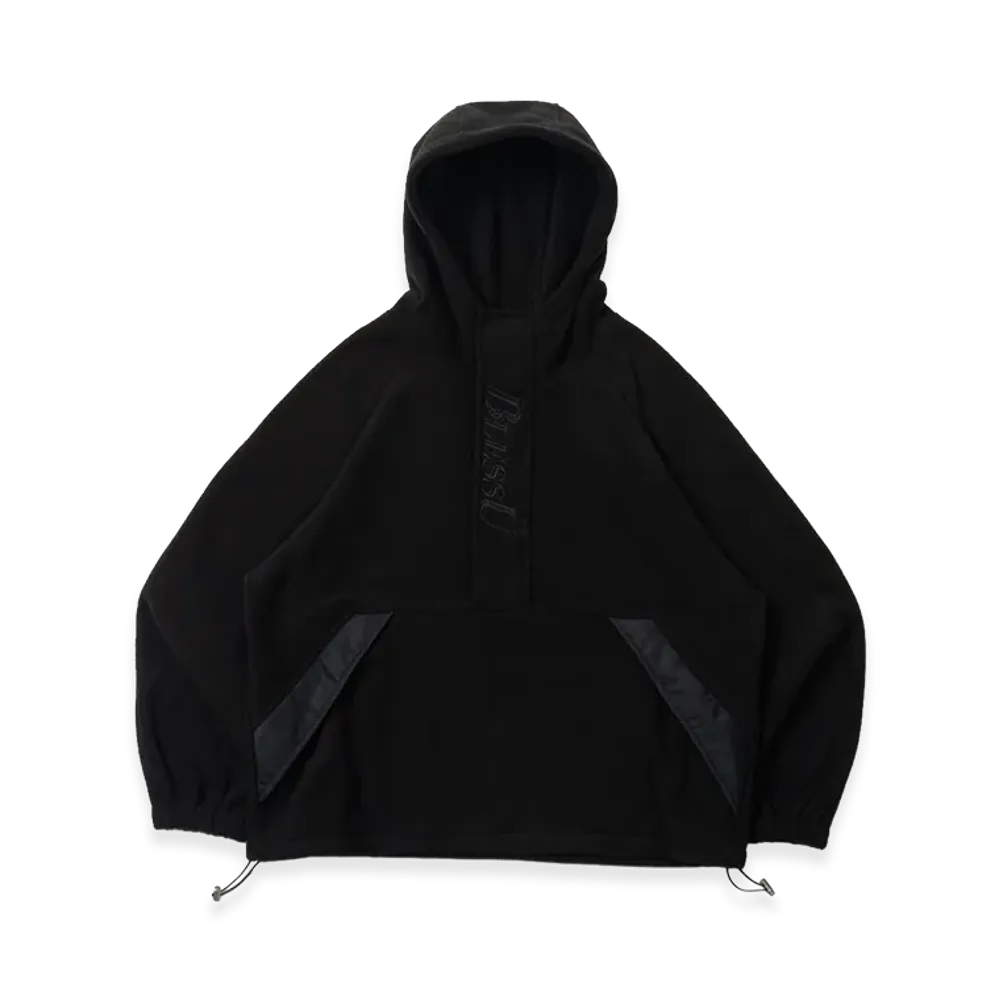BLESS U Half-Zip Fleece Hoodie "Black"
