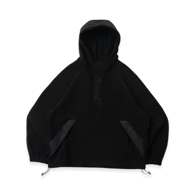 BLESS U Half-Zip Fleece Hoodie "Black"