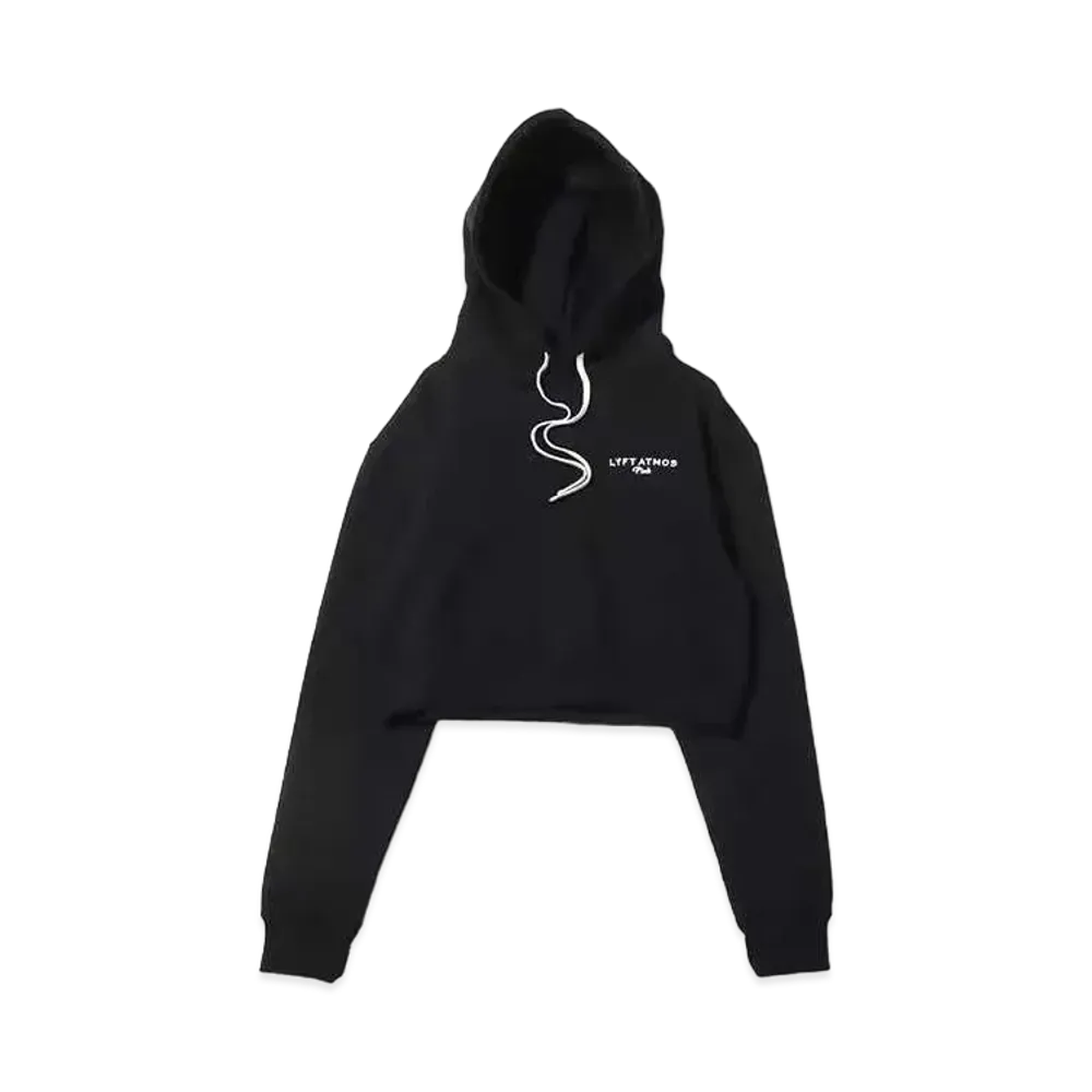 atmos pink x Lift Short Length Logo Hoodie "Black"