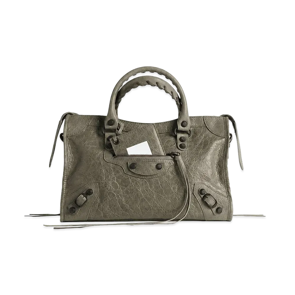 BALENCIAGA Women's Le City Small Bag In Arena Lambskin With Brass Finishing "Green"