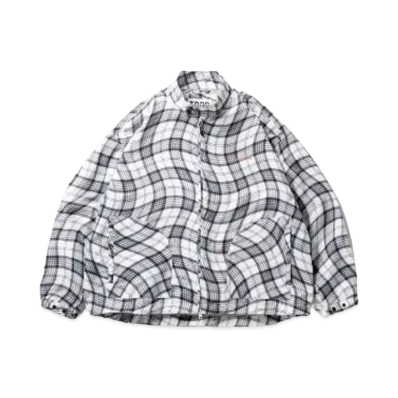 TIGHTBOOTH Wave Plaid Jacket "White"