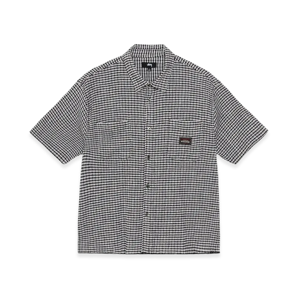 Stussy Crinkled Check SS Shirt "Black"