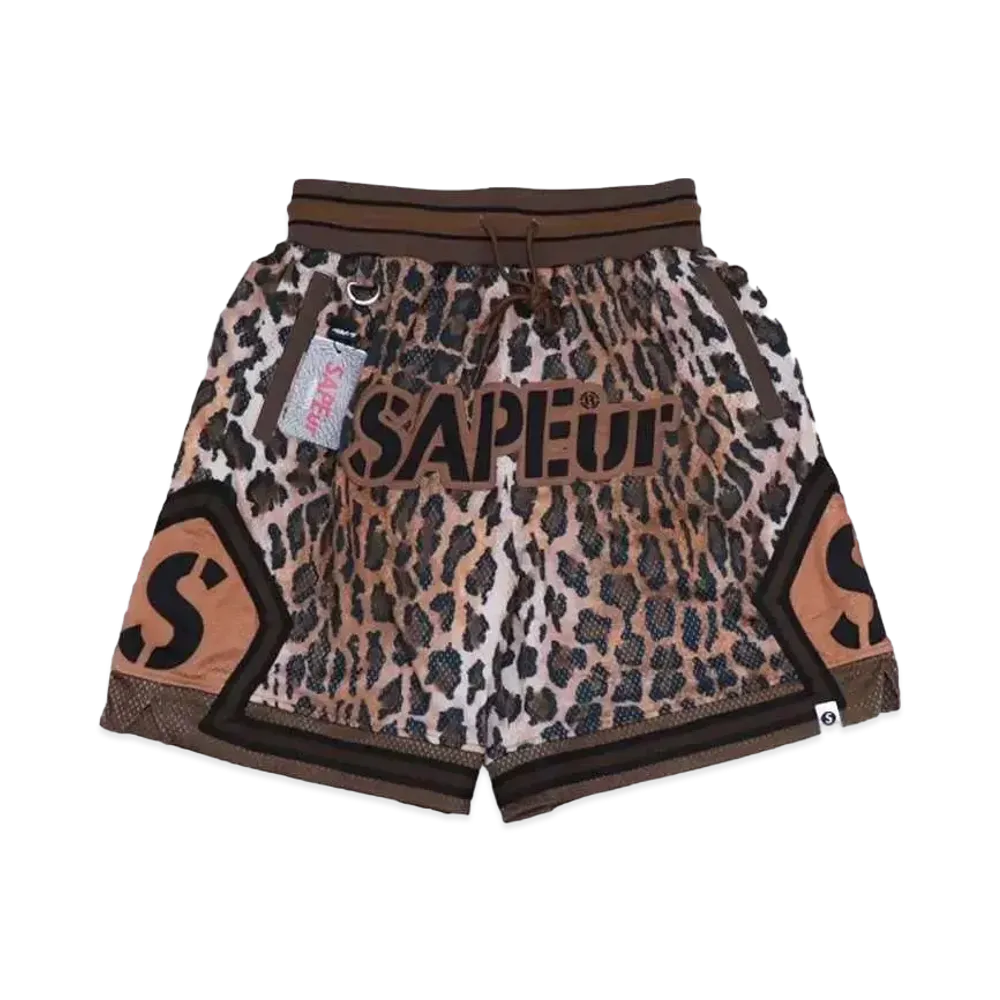 SAPEur Basket Shorts "Leopard Brown"