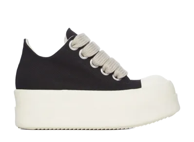 Rick Owens DRKSHDW SS26 Mega Bumper Jumbolace Low Sneaks 13oz Overdyed Denim "Black/Milk"